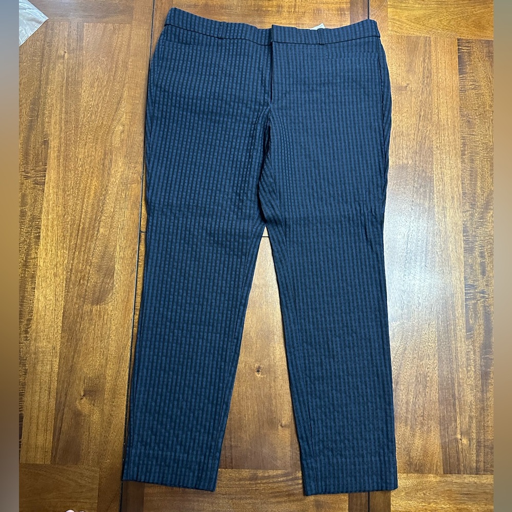 Banana Republic Sloan Slim Pants Navy Black Stripe Women’s Size 10